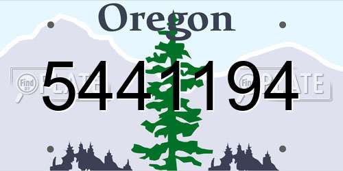 5441194 Oregon License Plate