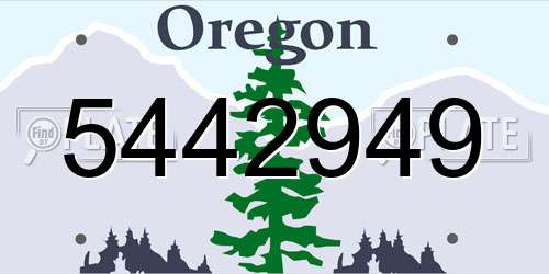 5442949 Oregon License Plate