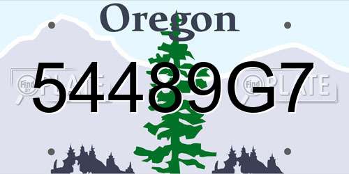 54489G7 Oregon License Plate