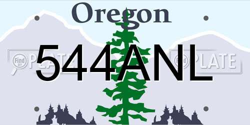 544ANL Oregon License Plate