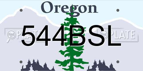 544BSL Oregon License Plate
