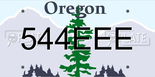 544EEE Oregon License Plate