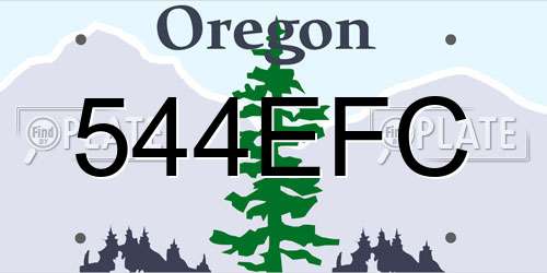 544EFC Oregon License Plate