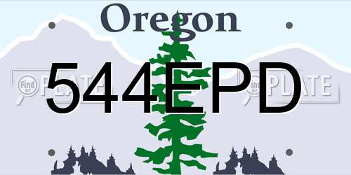 544EPD Oregon License Plate