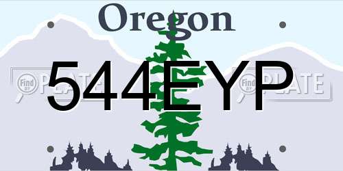 544EYP Oregon License Plate