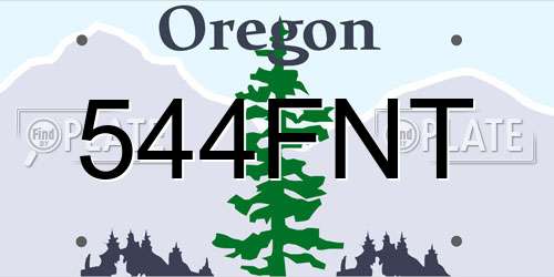 544FNT Oregon License Plate