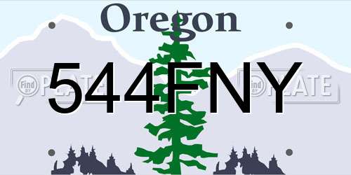 544FNY Oregon License Plate