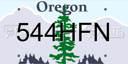 544HFN Oregon License Plate
