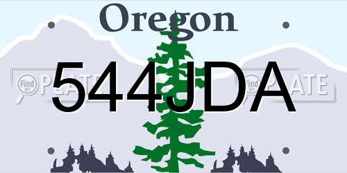 544JDA Oregon License Plate