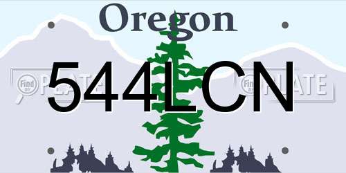 544LCN Oregon License Plate