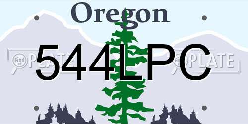544LPC Oregon License Plate