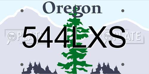 544LXS Oregon License Plate