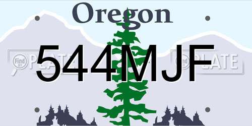 544MJF Oregon License Plate