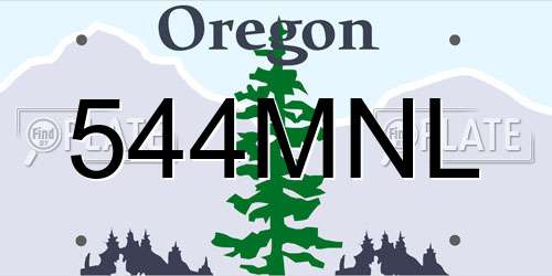 544MNL Oregon License Plate