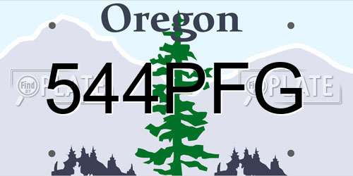 544PFG Oregon License Plate