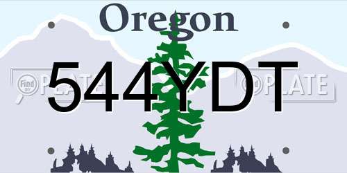 544YDT Oregon License Plate