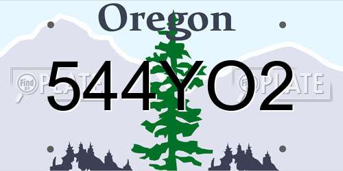 544YO2 Oregon License Plate