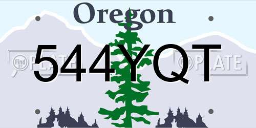 544YQT Oregon License Plate