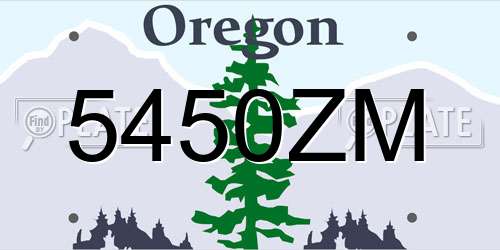 5450ZM Oregon License Plate