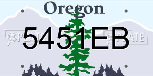 5451EB Oregon License Plate