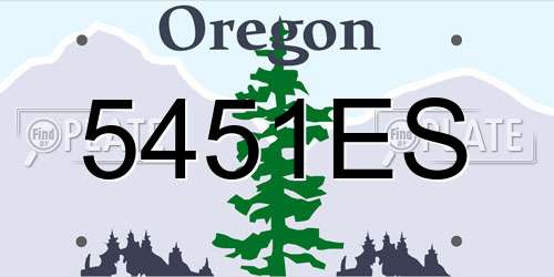 5451ES Oregon License Plate