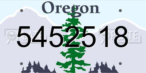 5452518 Oregon License Plate