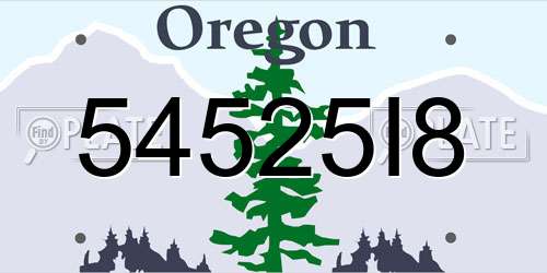54525I8 Oregon License Plate