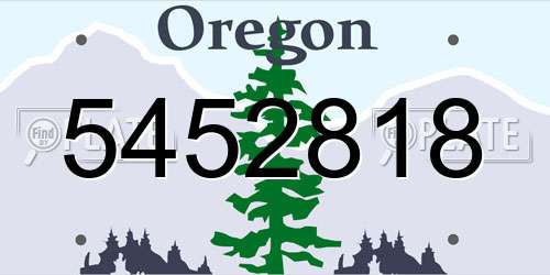 5452818 Oregon License Plate