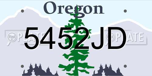 5452JD Oregon License Plate