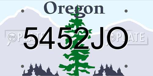5452JO Oregon License Plate