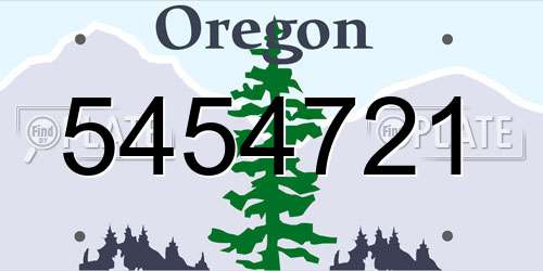5454721 Oregon License Plate