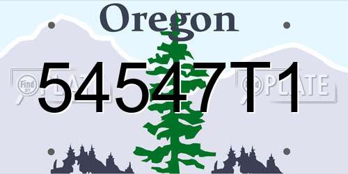 54547T1 Oregon License Plate
