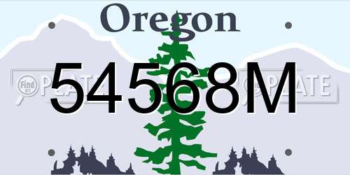 54568M Oregon License Plate