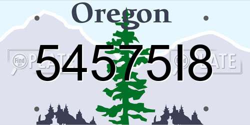 54575I8 Oregon License Plate