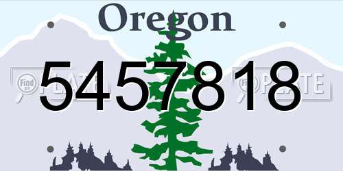 5457818 Oregon License Plate