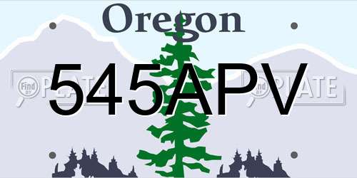 545APV Oregon License Plate