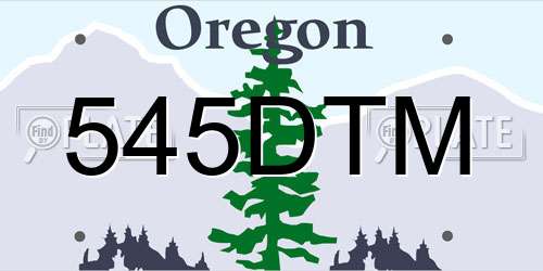 545DTM Oregon License Plate