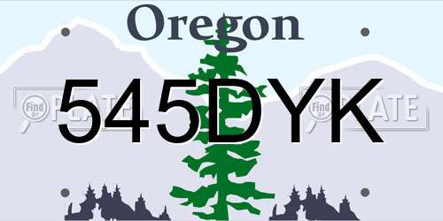 545DYK Oregon License Plate