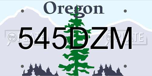 545DZM Oregon License Plate