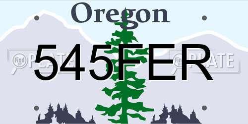 545FER Oregon License Plate