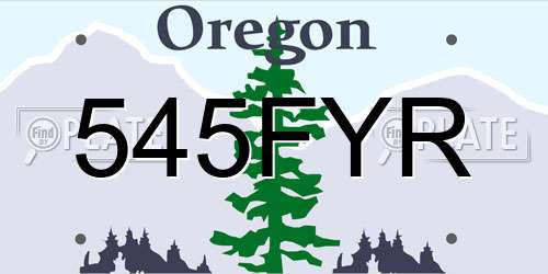 545FYR Oregon License Plate