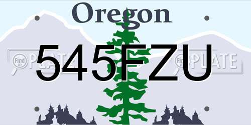 545FZU Oregon License Plate