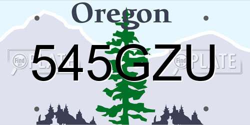 545GZU Oregon License Plate