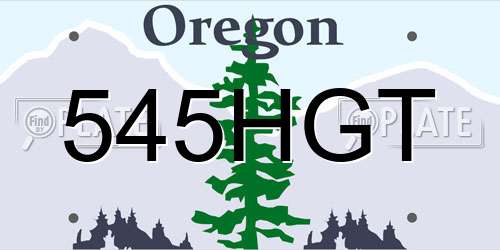 545HGT Oregon License Plate