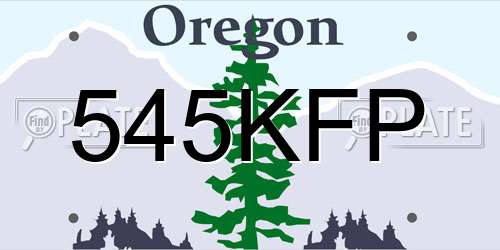 545KFP Oregon License Plate