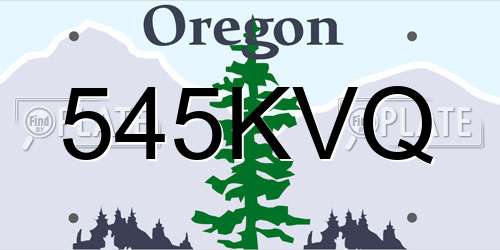 545KVQ Oregon License Plate