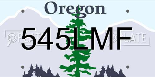 545LMF Oregon License Plate