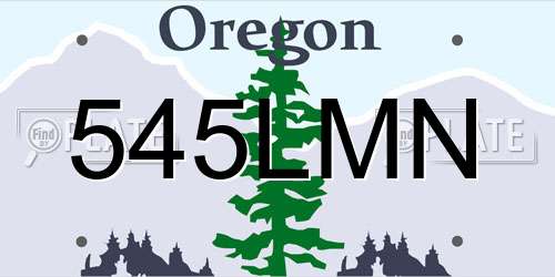 545LMN Oregon License Plate