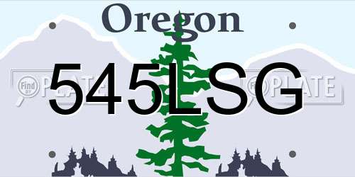 545LSG Oregon License Plate