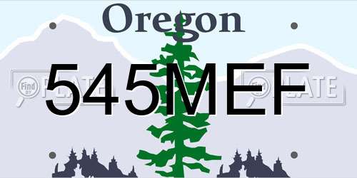 545MEF Oregon License Plate